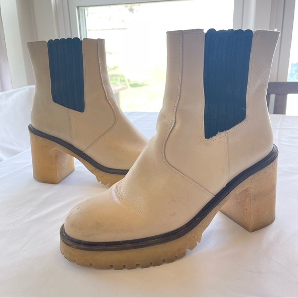 FREE PEOPLE James Chunky Heel Boho CHELSEA Leather Ankle Boots Women’s 41/11 - Picture 3 of 11
